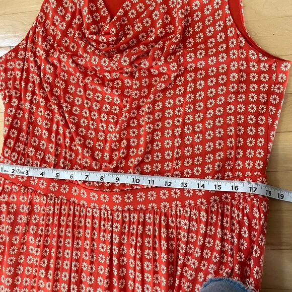 Anthropologie Maeve Brianne Cowl Neck Dress in Tangerine 1X NWOT - Picture 12 of 15